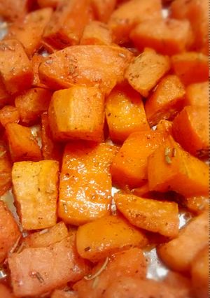 A picture of Rosemary Roasted Sweet Potatoes.