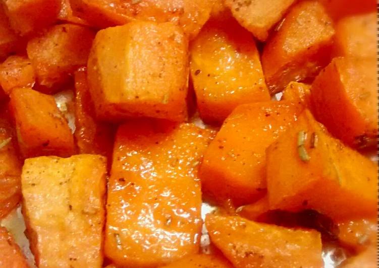 Steps to Prepare Quick Rosemary Roasted Sweet Potatoes
