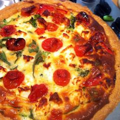 A picture of Tomato, Feta and Broccoli Quiche.