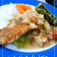 A picture of Baked Fish and Breadcrumbs with Easy Sauce.