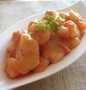 Easy Way Make Recipe Japanese-Style Simmered Shrimp and Nagaimo Yam with Tomatoes that is Delicious, Tasty}