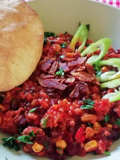 Gluténmentes Chilis bab recept fotója
