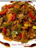 Jarrete sobrante de puchero con verduras y salsa Hoisin