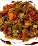 Jarrete sobrante de puchero con verduras y salsa Hoisin