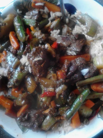 Recipe Beef stir fry w rice the So Delicious Can spoil the tongue
