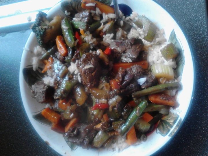 Recipe Beef stir fry w rice the So Delicious Can spoil the tongue