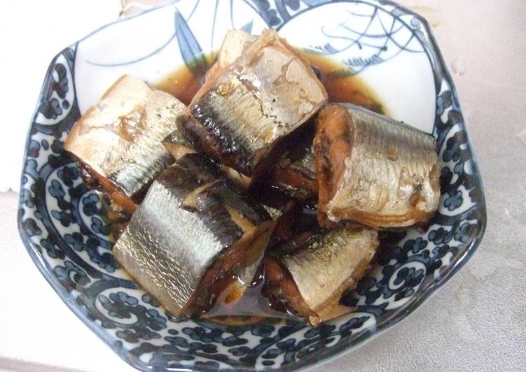 "Boneless" Pacific Saury or Sardines in Sweet-Salty Sauce (Kanroni) Cooked in a Pressure Cooker