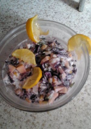 A picture of My Red Cabbage and Apple Coleslaw 😀.