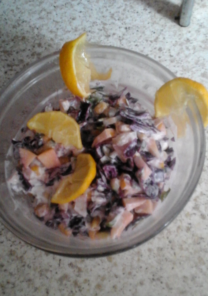 A picture of My Red Cabbage and Apple Coleslaw 😀.