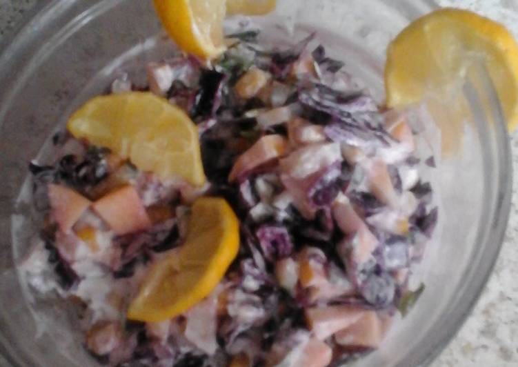 My Red Cabbage and Apple Coleslaw 😀