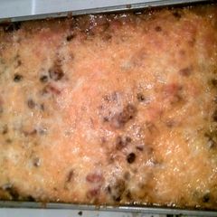 A picture of Red easy enchilada casserole.