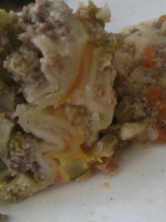 A picture of Creamed Beef & Vegetable Crock-Pot Lasagna.