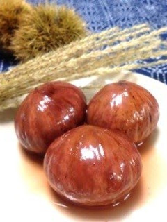 A picture of Precious Gems - Candied Chestnuts in their Inner Skins.