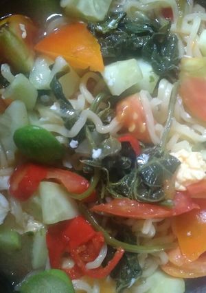 Foto resep Mie sayur + telor