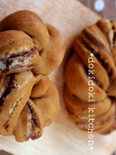 A picture of Use A Bread Machine ♡ Tiramisu Flavored Twisted Heart Rolls.