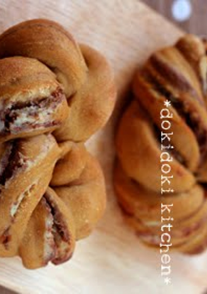 A picture of Use A Bread Machine ♡ Tiramisu Flavored Twisted Heart Rolls.