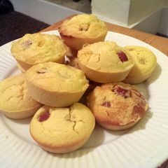 A picture of Sophie's spicy corn dog muffins.