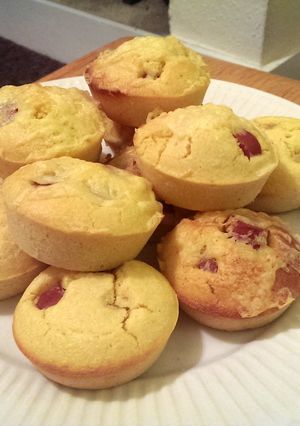A picture of Sophie's spicy corn dog muffins.