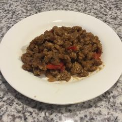 A picture of Chicken Flavored Textured vegetable protein.