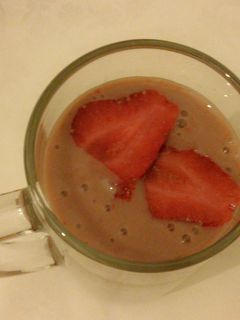A picture of Banana-Strawberry-Choco juice.