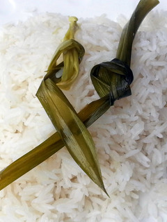 A picture of Coconut Rice / Nasi Lemak.