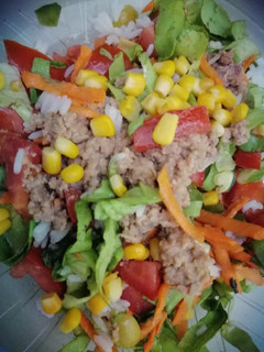 Una foto de Ensalada de verduras y atún