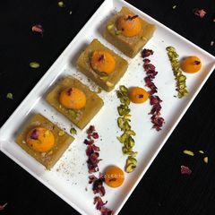A picture of Mango Sheera Burfi.