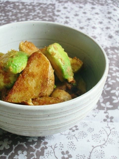 A picture of ○New Potato and Avocado Miso Butter Stir-fry○.