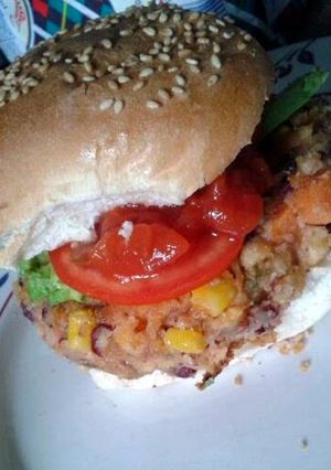 A picture of Spicy Bean Quarter Pounders (vegan).