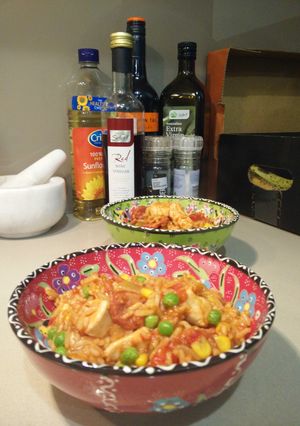 A picture of Mark's Chicken & Chorizo Jumbalaya.