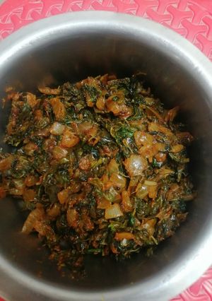 A picture of Amaranth leaves curry.