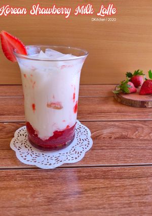Foto resep Korean Strawberry Milk Latte