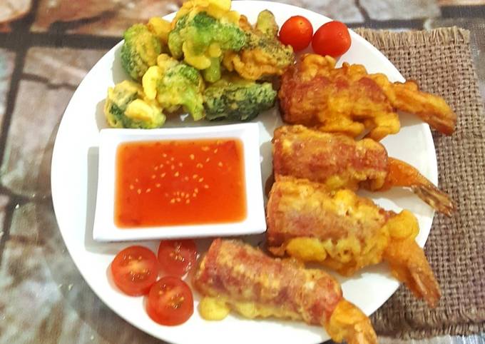 Resep Udang Bungkus Smoke Beef Dan Brokoli Goreng Tepung Oleh Giacinta ...