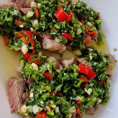 A picture of Chimichurri steak.