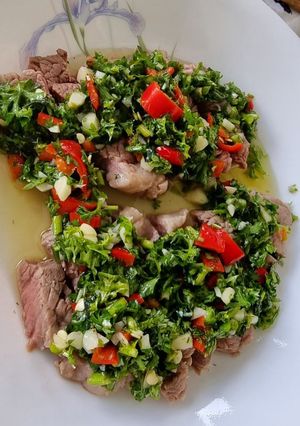 A picture of Chimichurri steak.