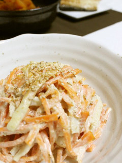 A picture of A Highly Nourishing Salad! Carrot and Chikuwa Tossed in Sesame-Mayo.