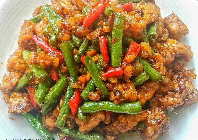 Resep Tumis tempe mix kacang panjang oleh Aliya - Cookpad