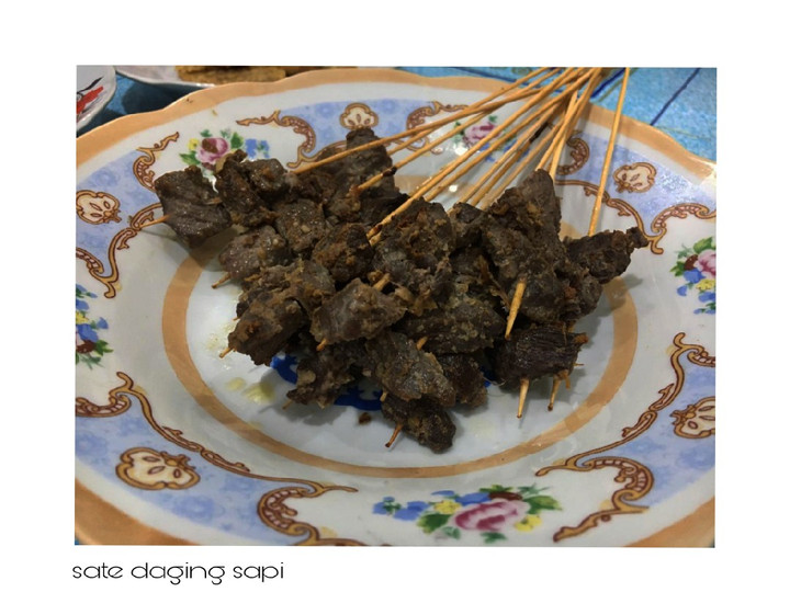 Standar Resep praktis buat Sate Daging Sapi sajian Hari Raya  gurih