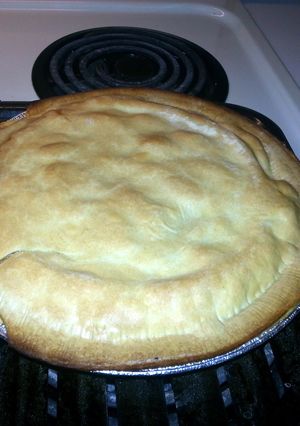 A picture of 4 ingredient easy chicken pot pie.