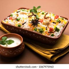 A picture of Vegetable Biryani.