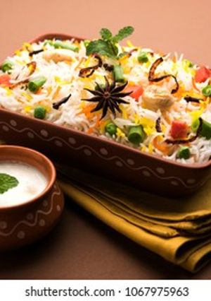 A picture of Vegetable Biryani.