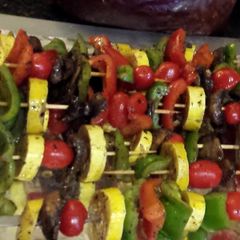 A picture of Grilled Veggie Skewers in Oil & Vinegar Marinade.