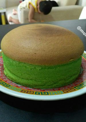 Foto resep Ogura Pandan Cake (resep simple tanpa timbangan)