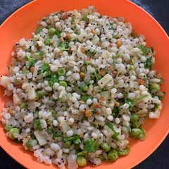 Barley upma A picture of Barley upma.