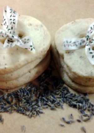 A picture of Lemon Lavender Shortbread Cookies.