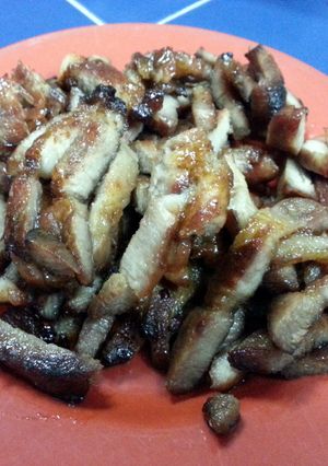 A picture of char siew(pork).