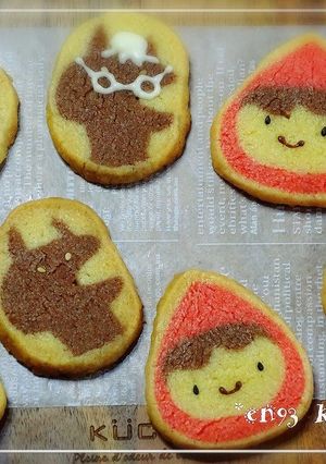 A picture of Cute Little Red Riding Hood Icebox Cookies.