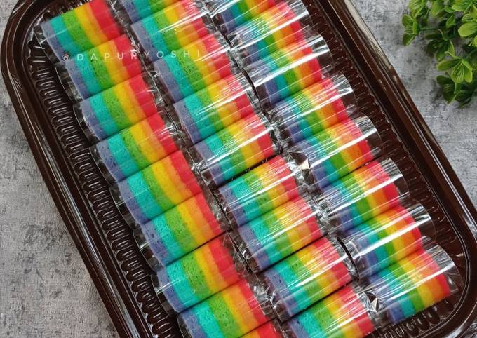 Mini Roll Rainbow Cake