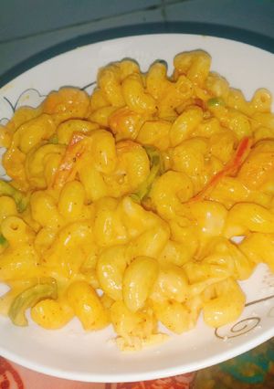 A picture of Peri Peri creamy macaroni.