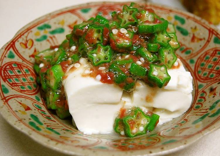 Chilled Tofu with Okra and Umeboshi Pickled Plums